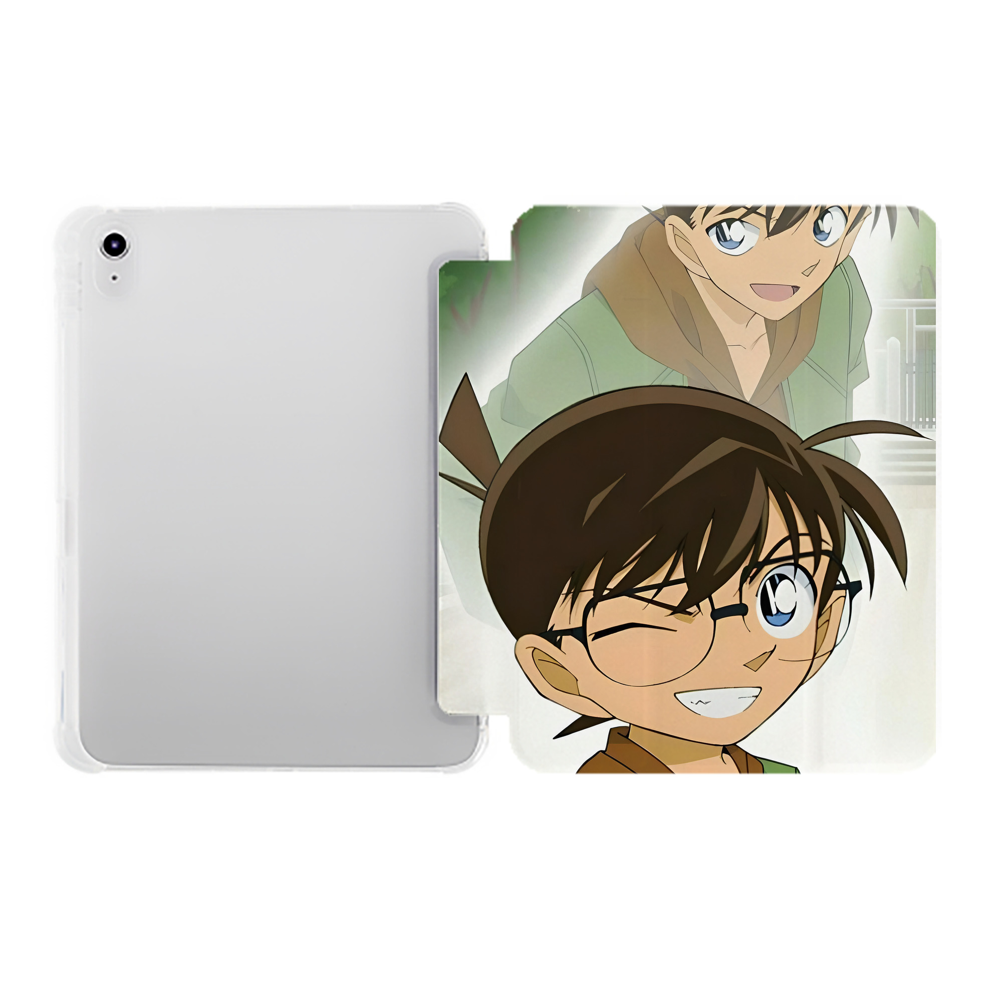 （画像用） 名探偵コナン Detective Conan IPad ケース ペン収納付き 三つ折りスタンド PUレザー×シリコン 対応機種9.5/10.5/10.9インチ